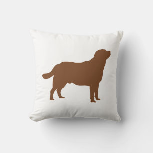 Labrador Brown Silhouette Standing Lab Throw Pillow