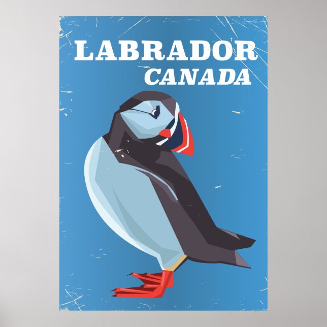 Labrador Canada Puffin vintage travel poster (Front)