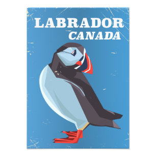 Labrador Canada Puffin vintage travel poster