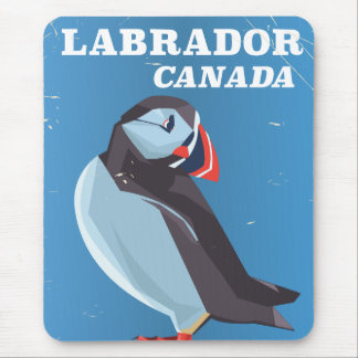Labrador Canada Puffin vintage travel poster Mouse Pad