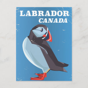 Labrador Canada Puffin vintage travel poster Postcard