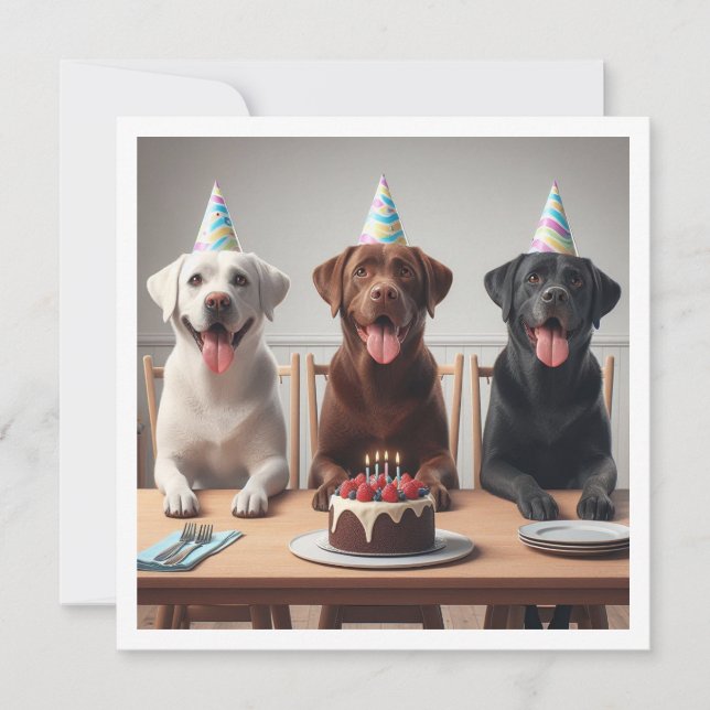 Labrador card, Labrador birthday card, Dog  Invitation (Front)