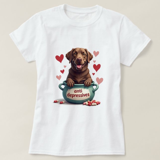 Labrador, chocolate brown T-Shirt (Design Front)