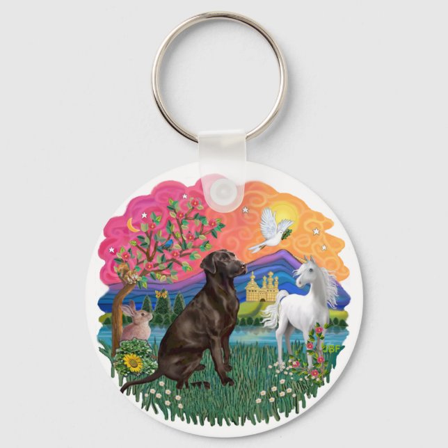 Labrador (Chocolate) Keychain (Front)
