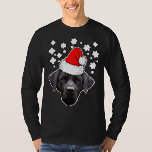 Labrador Christmas Black Lab In Santa T-Shirt