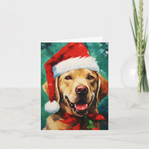 Labrador Christmas brush painting artwork Card