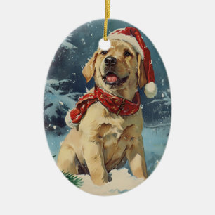 Labrador Christmas Ceramic Ornament