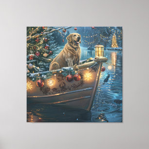 Labrador Christmas Festive Voyage Canvas Print