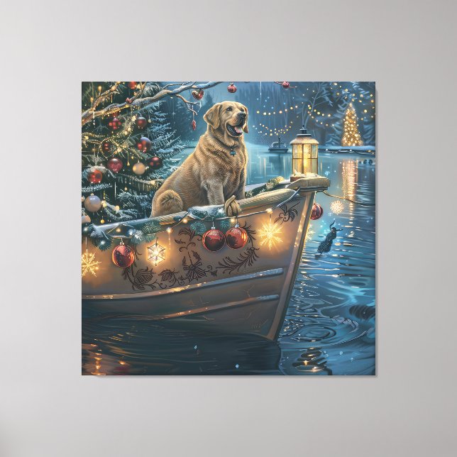 Labrador Christmas Festive Voyage Canvas Print (Front)