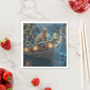 Labrador Christmas Festive Voyage Napkin