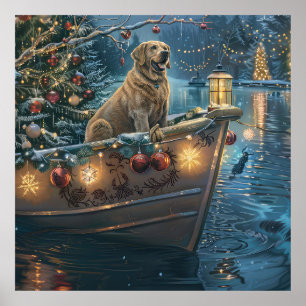 Labrador Christmas Festive Voyage Poster