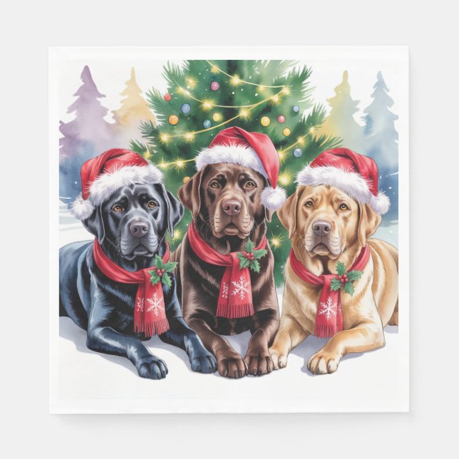 Labrador Christmas Paper Napkin (Front)
