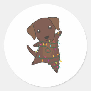 Labrador Christmas Snow Winter Animals Dogs Classic Round Sticker