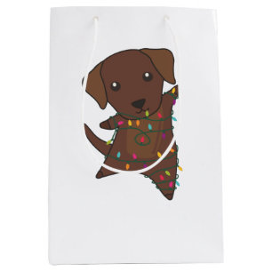 Labrador Christmas Snow Winter Animals Dogs Medium Gift Bag
