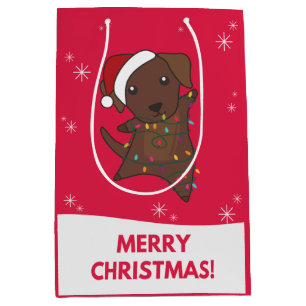 Labrador Christmas Snow Winter Animals Dogs Medium Gift Bag