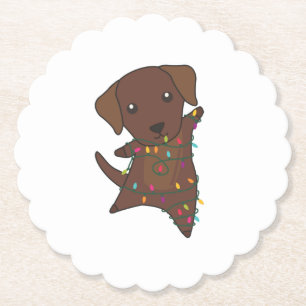 Labrador Christmas Snow Winter Animals Dogs Paper Coaster
