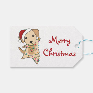 Labrador Christmas Snow Winter Animals Dogs Trucke Gift Tags