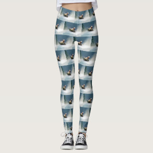 Labrador Christmas snow winter Leggings