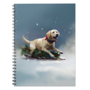 Labrador Christmas snow winter Notebook