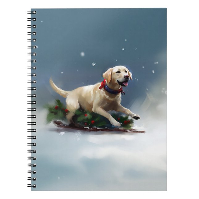 Labrador Christmas snow winter Notebook (Front)