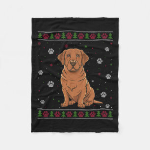 Labrador Christmas Sweater Xmas Pet Animal Dog Lov Fleece Blanket