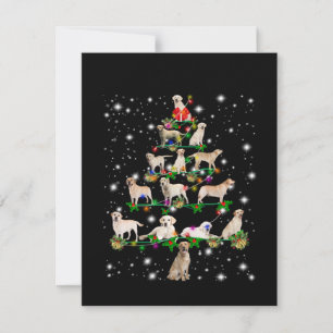 Labrador Christmas Tree Covered By Flashlight Thank You Card