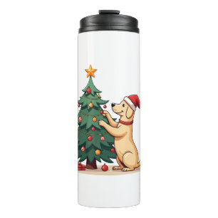 Labrador Christmas Tree Helper Thermal Tumbler
