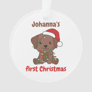 Labrador Christmas Winter Babys first Christmas Ornament