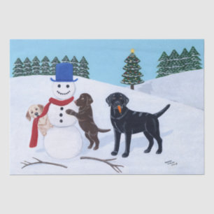 Labrador Christmas with Snowman Tissue Paper