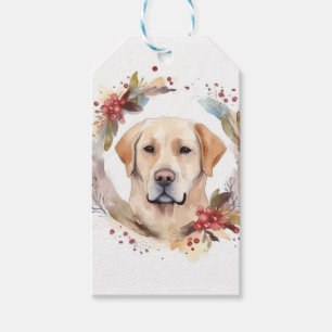 Labrador Christmas Wreath Festive Pup Gift Tags