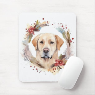 Labrador Christmas Wreath Festive Pup  Mouse Pad