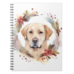 Labrador Christmas Wreath Festive Pup  Notebook