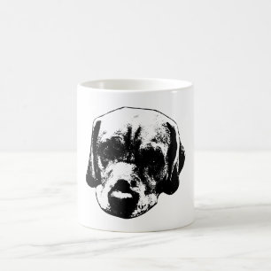 Labrador Close‑Up Black & White Art Mug