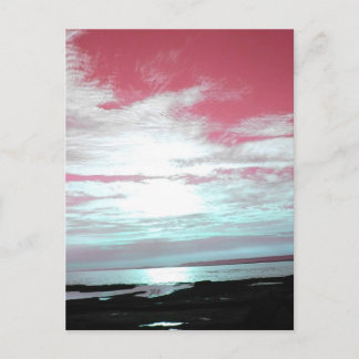 Labrador Coast Pink Skies and Beach Postcard
