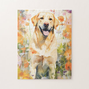 Labrador colorful watercolor artwork jigsaw puzzle
