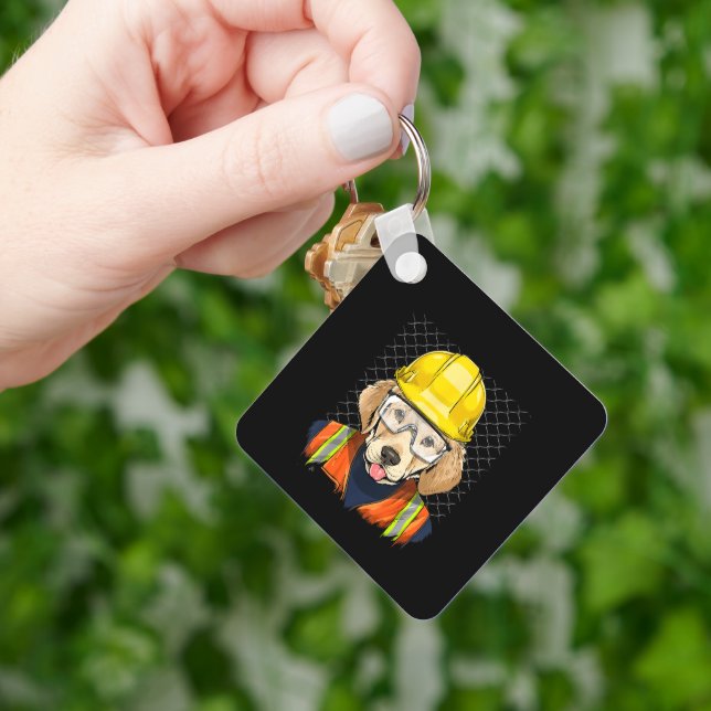 Labrador Construction Worker Labrador Dog Keychain (Hand)