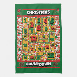 Labrador Countdown Christmas Advent Calendar Dog Kitchen Towel