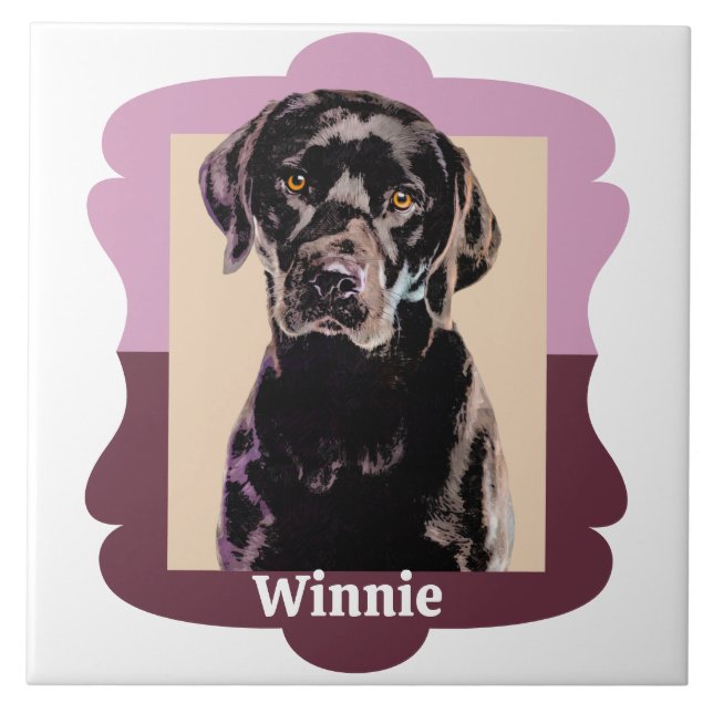 Labrador customized pattern photo frame tile (Front)