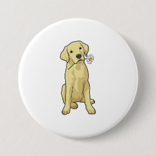 Labrador Daisy 3 Inch Round Button