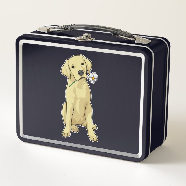 Labrador Daisy Metal Lunch Box (Front)