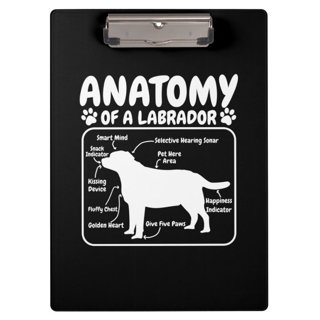 Labrador Dog Anatomy Clipboard (Front)