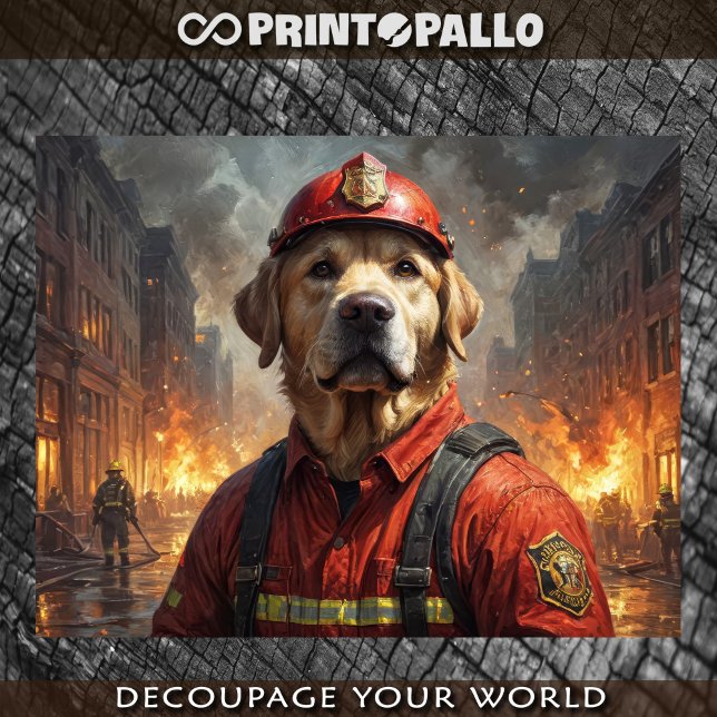 Labrador dog as Firefighter -  Tissue Paper (Creator Uploaded)
