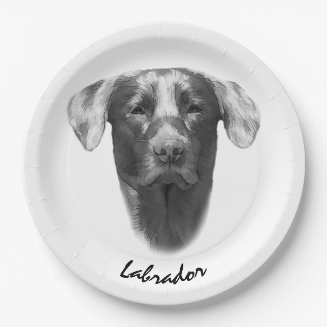 Labrador Dog attractive Paper Plate (Front)