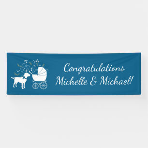 Labrador Dog Baby Shower Blue Boy Lab Banner