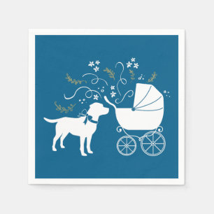 Labrador Dog Baby Shower Blue Boy Lab Napkin