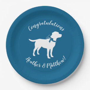 Labrador Dog Baby Shower Blue Boy Lab Paper Plate