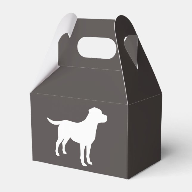 Labrador Dog Baby Shower Lab Gray Gender Neutral Favor Box (Front Side)