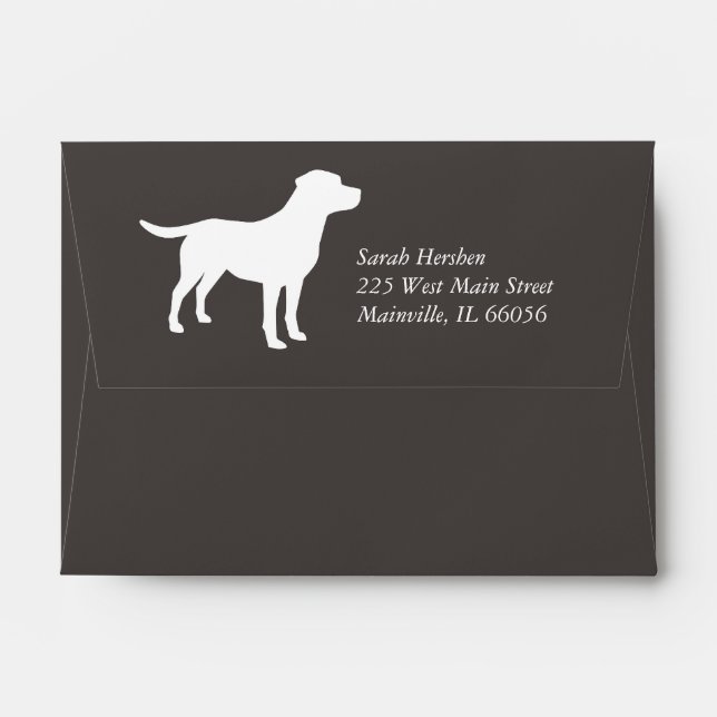 Labrador Dog Baby Shower Lab Grey Gender Neutral Envelope (Back (Top Flap))