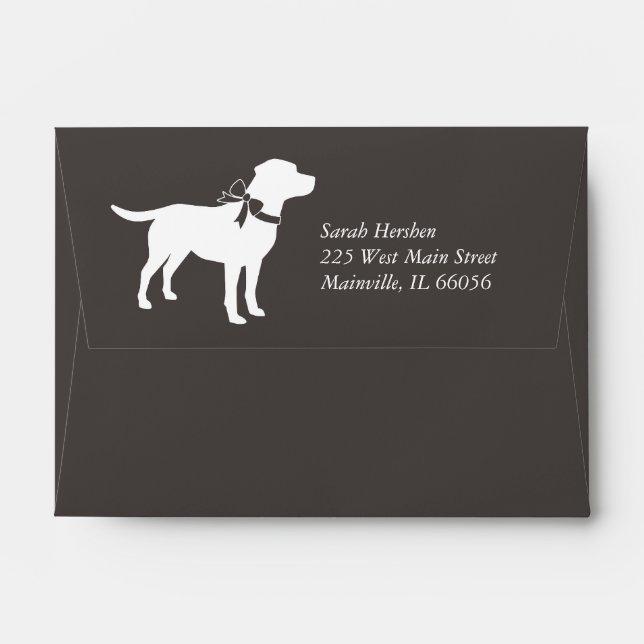 Labrador Dog Baby Shower Lab Grey Gender Neutral Envelope (Back (Top Flap))