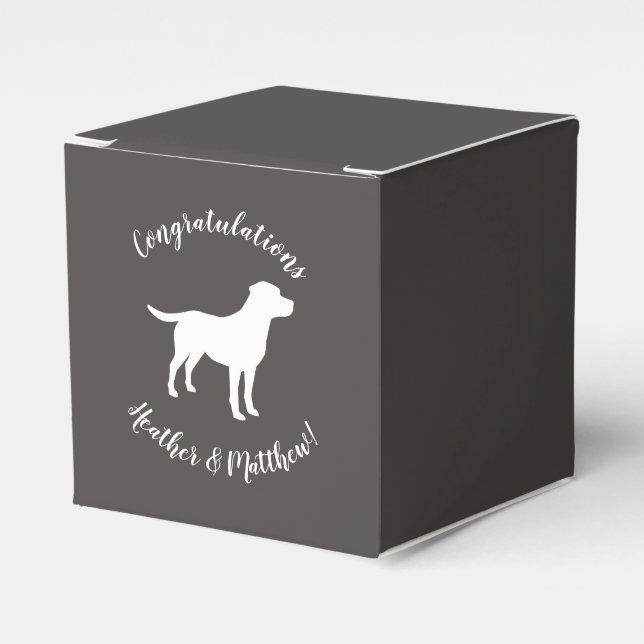 Labrador Dog Baby Shower Lab Grey Gender Neutral Favor Box (Front Side)